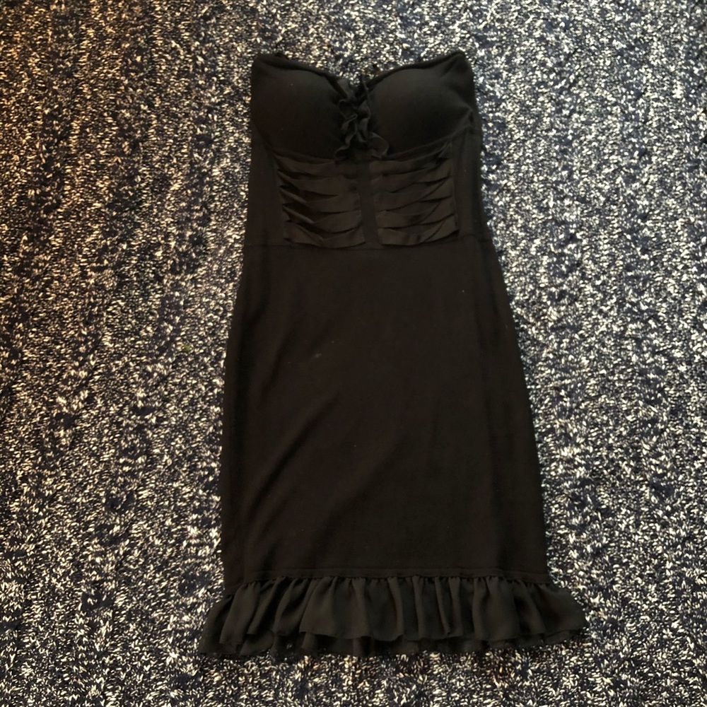 Black Ruffle Tube Dress